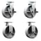 Service Caster 6 Inch Semi Steel Cast Iron Caster Set with Roller Bearings 2 Brakes 2 Rigid SCC-20S620-SSR-TLB-2-R-2 - alternate 2